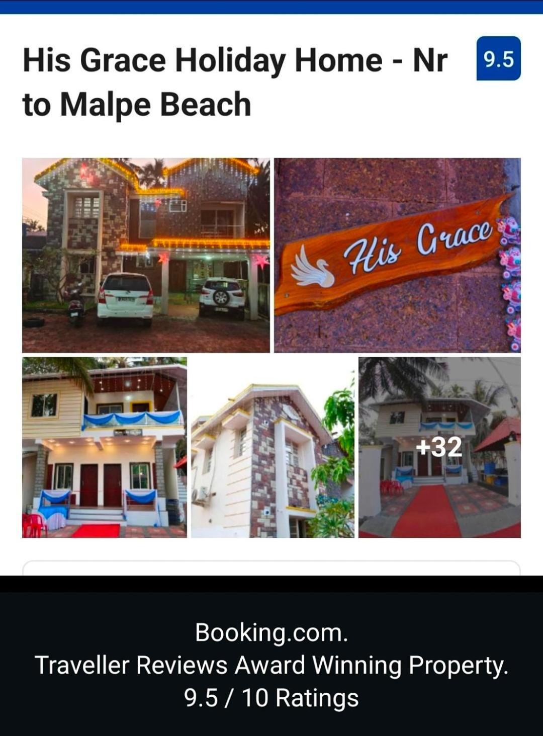 His Grace Holiday Home - Nr To Malpe Beach Udupi Exterior photo